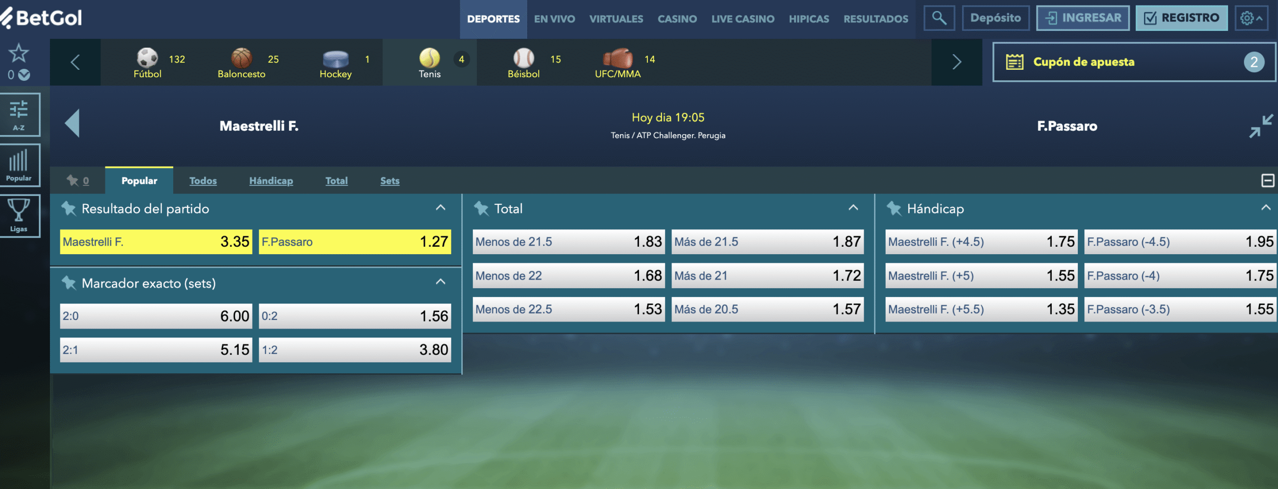 tennis betgol apuestas